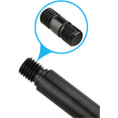 CAMVATE 15mm Rod Connector with M12 Threads (Black, 2-Pack)