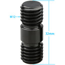 CAMVATE 15mm Rod Connector with M12 Threads (Black, 2-Pack)