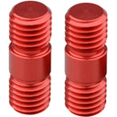 CAMVATE 15mm Rail System Extension Connector with M12 Threads (Red, 2-Pack)