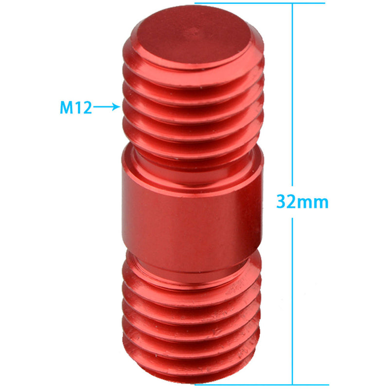 CAMVATE 15mm Rail System Extension Connector with M12 Threads (Red, 2-Pack)