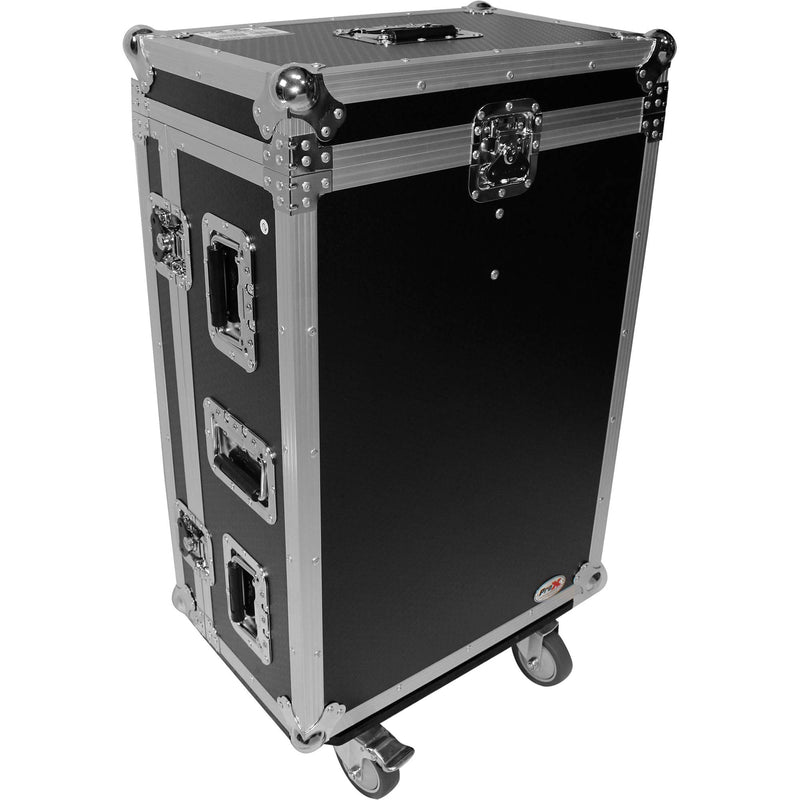 ProX Heavy-Duty Flight Case with Doghouse and Wheels for Yamaha QL1 Studio Mixer Console (Silver on Black)