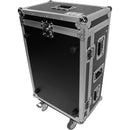 ProX Heavy-Duty Flight Case with Doghouse and Wheels for Yamaha QL1 Studio Mixer Console (Silver on Black)
