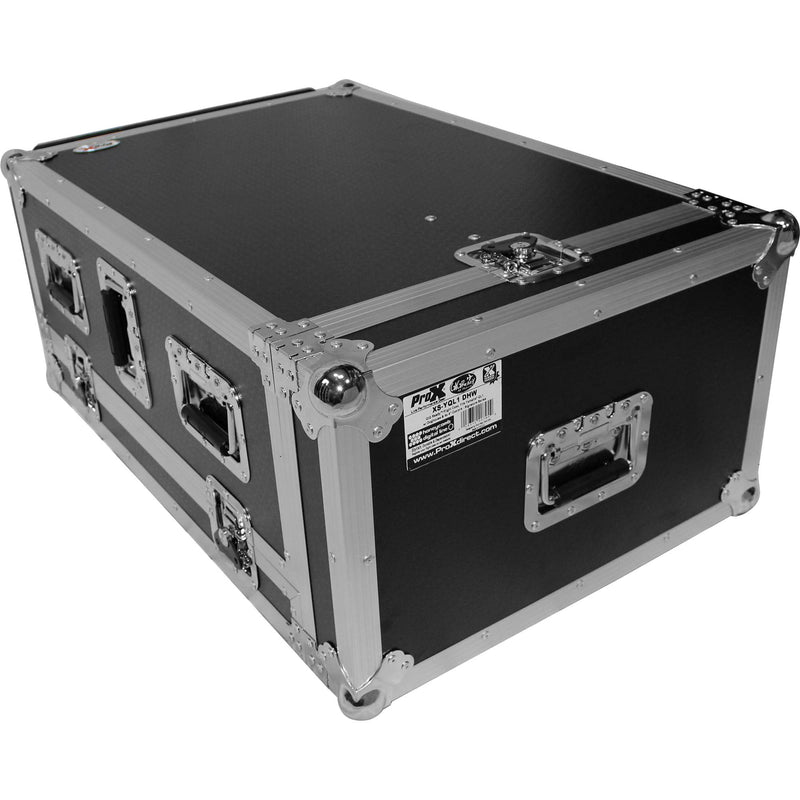 ProX Heavy-Duty Flight Case with Doghouse and Wheels for Yamaha QL1 Studio Mixer Console (Silver on Black)