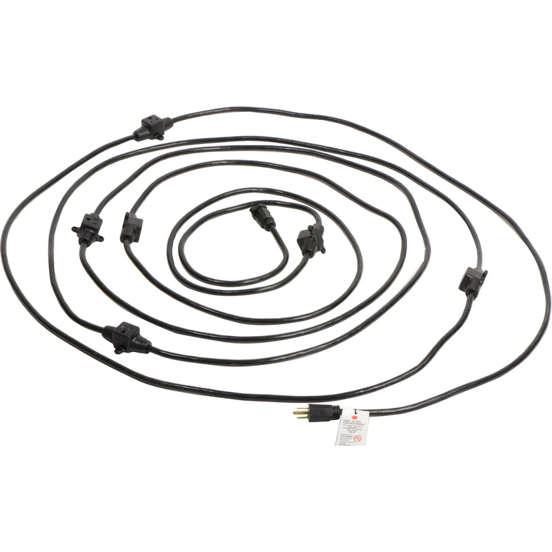 Century Wire and Cable 14 AWG Multi-Outlet Power Cable (32.5', Black)