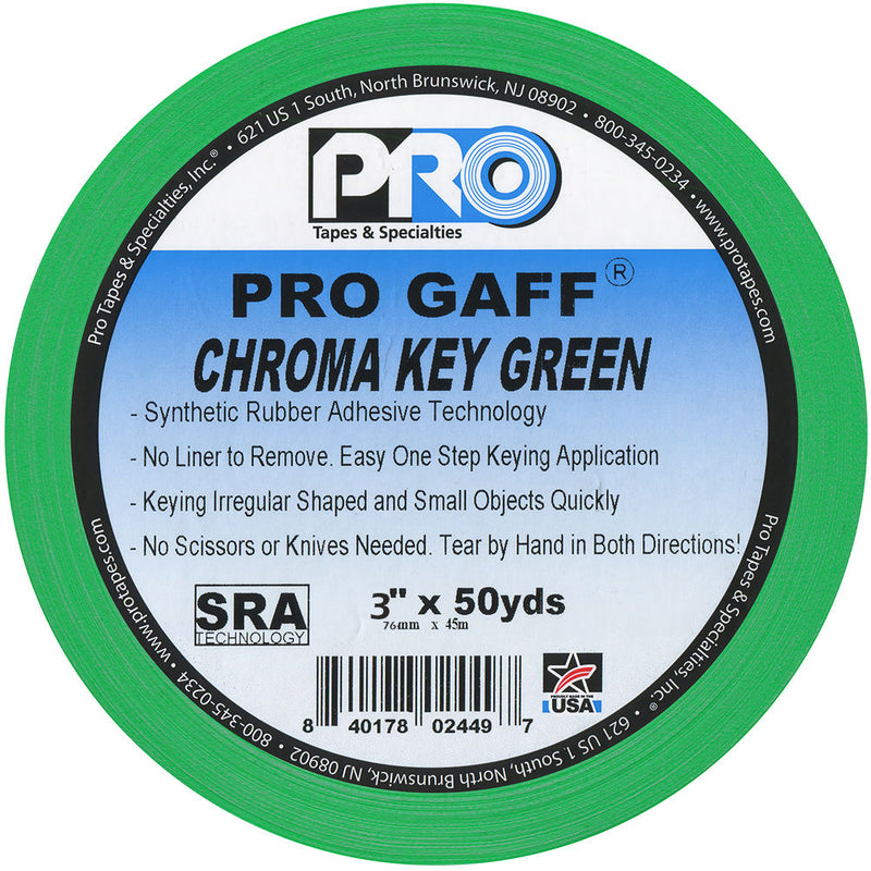 ProTapes Pro Gaff Adhesive Tape (3" x 50 yd, Chroma Key Green)