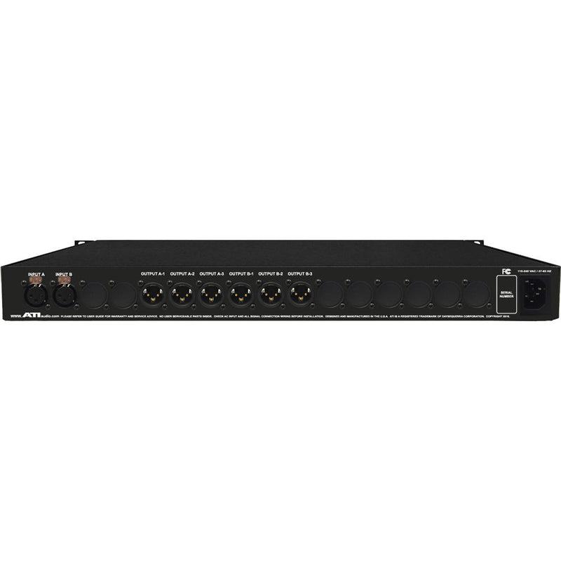 ATI Audio Inc Dual 1x3 Low-Noise Analog Distribution Amplifier (XLR Connector)