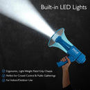 Pyle Pro PMP67WLTB 40W Waterproof Megaphone with Siren, LED Lights, and Rechargeable Battery (Blue)