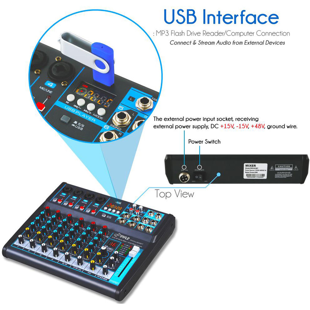 Pmxu Buy in India Pyle Pro PMXU83BT Compact 8-Channel, Bluetooth-Enabled ...