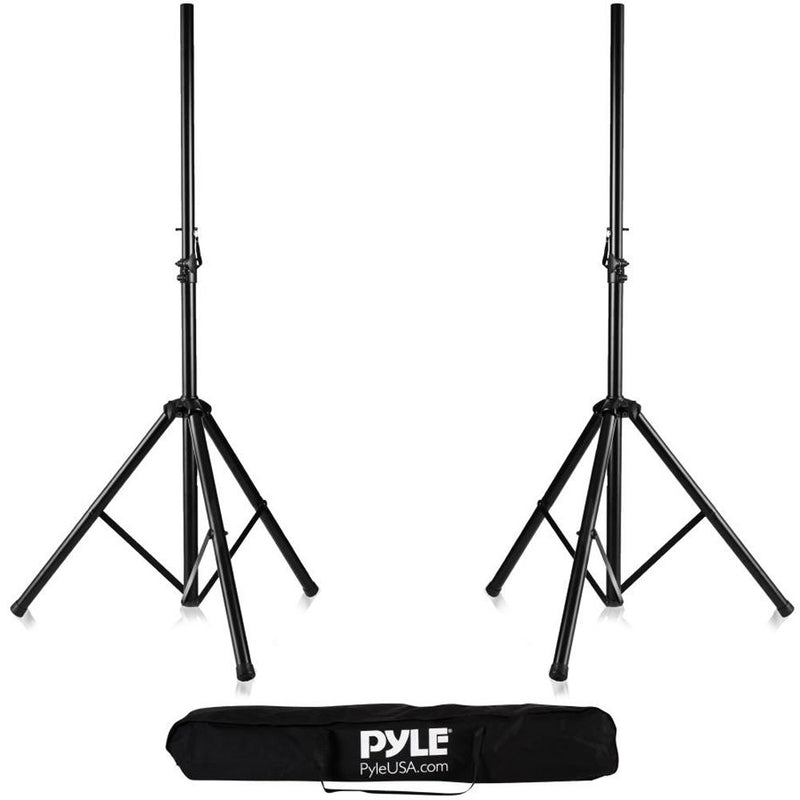 Pyle Pro Height-Adjustable Tripod Speaker Stands Kit (Pair) and Travel Bag