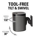 SANUS WSWM21 Wireless Speaker Wall Mount for the Sonos One, PLAY:1, & PLAY:3 (Black, Single)