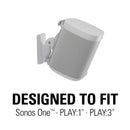 SANUS WSWM22 Wireless Speaker Wall Mounts for the Sonos One, PLAY:1, & PLAY:3 (White, Pair)