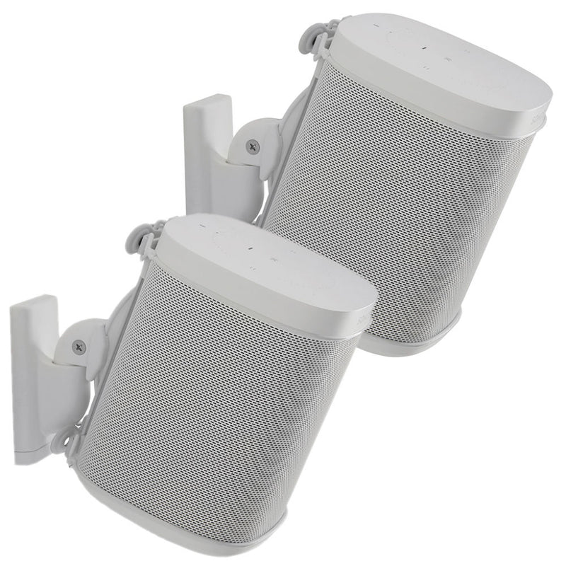 SANUS WSWM22 Wireless Speaker Wall Mounts for the Sonos One, PLAY:1, & PLAY:3 (White, Pair)