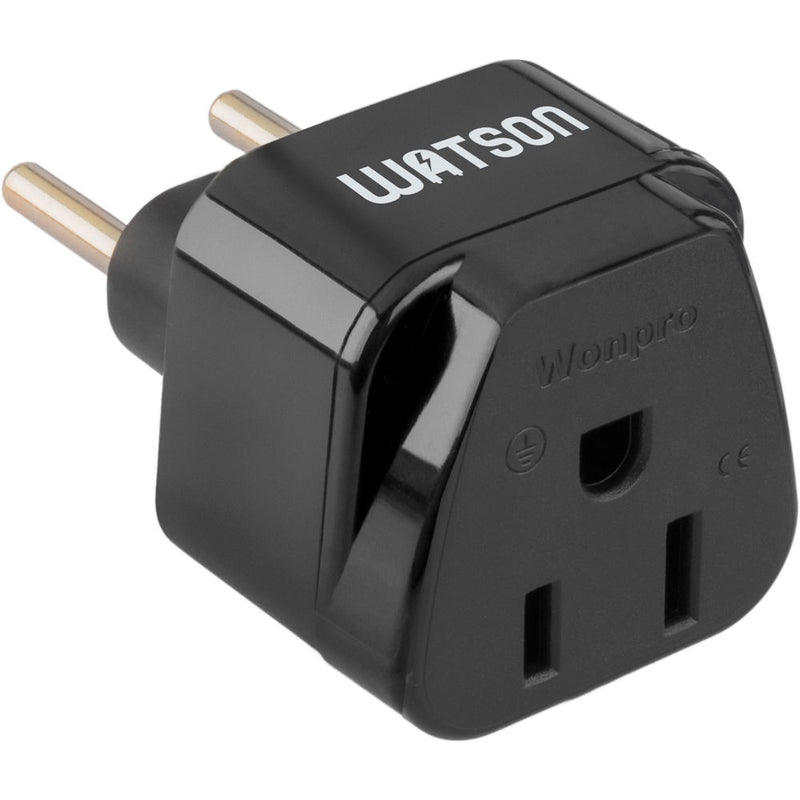 Watson Adapter Plug - 3-Prong USA to 2-Prong Europe