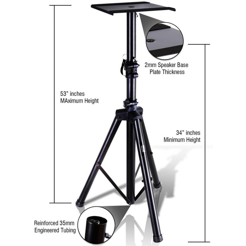 Pyle Pro Universal Studio Monitor Speaker Stand (Pair)