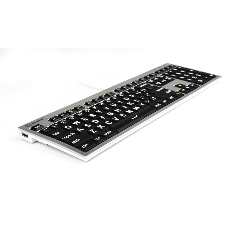 LogicKeyboard Large Print ALBA Mac Pro American English Keyboard (White on Black)