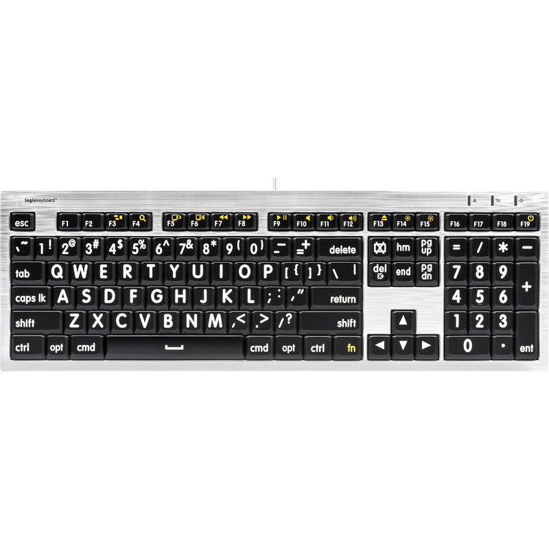 LogicKeyboard Large Print ALBA Mac Pro American English Keyboard (White on Black)