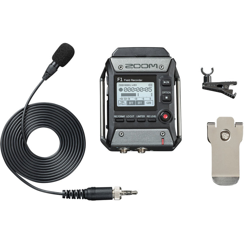 Zoom F1 Field Recorder with Lavalier Microphone