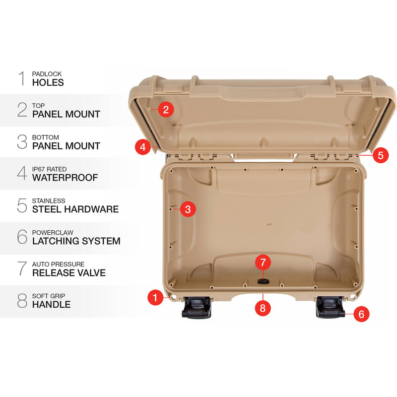 Nanuk 909 Series Case (Tan, with No Foam)