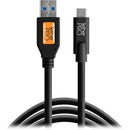 Tether Tools TetherPro USB Cable with TetherBLOCK Mounting Plate Kit (USB Type-C Male to USB 3.0 Type-A Male, Black)