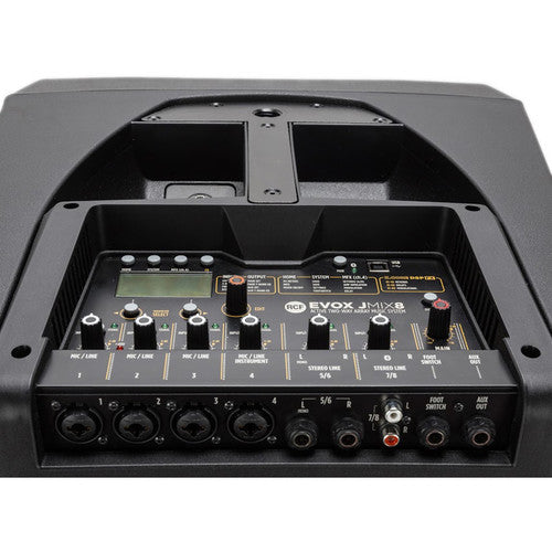 RCF EVOX JMIX8 Active 12" 2-Way 1400W Portable Line Array PA System with 8-Input Mixer (Black)