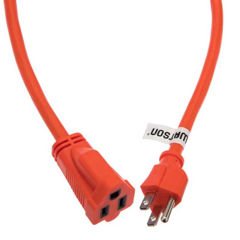 Watson AC Power Extension Cord (14 AWG, Orange, 25')