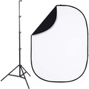 Studio Essentials Pop-Up ReversibleBackground Kit (5 x 6.5', Black/White)