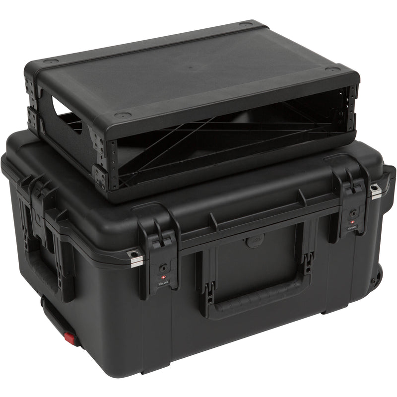 SKB iSeries Injection Molded for 4-Wireless with 2U Fly Rack with Wheels (Black)