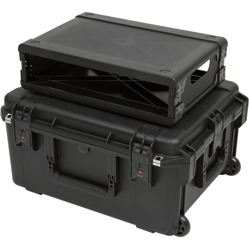 SKB iSeries Injection Molded for 4-Wireless with 2U Fly Rack with Wheels (Black)