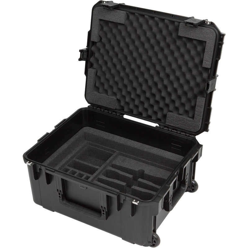 SKB iSeries Injection Molded for 4-Wireless with 2U Fly Rack with Wheels (Black)