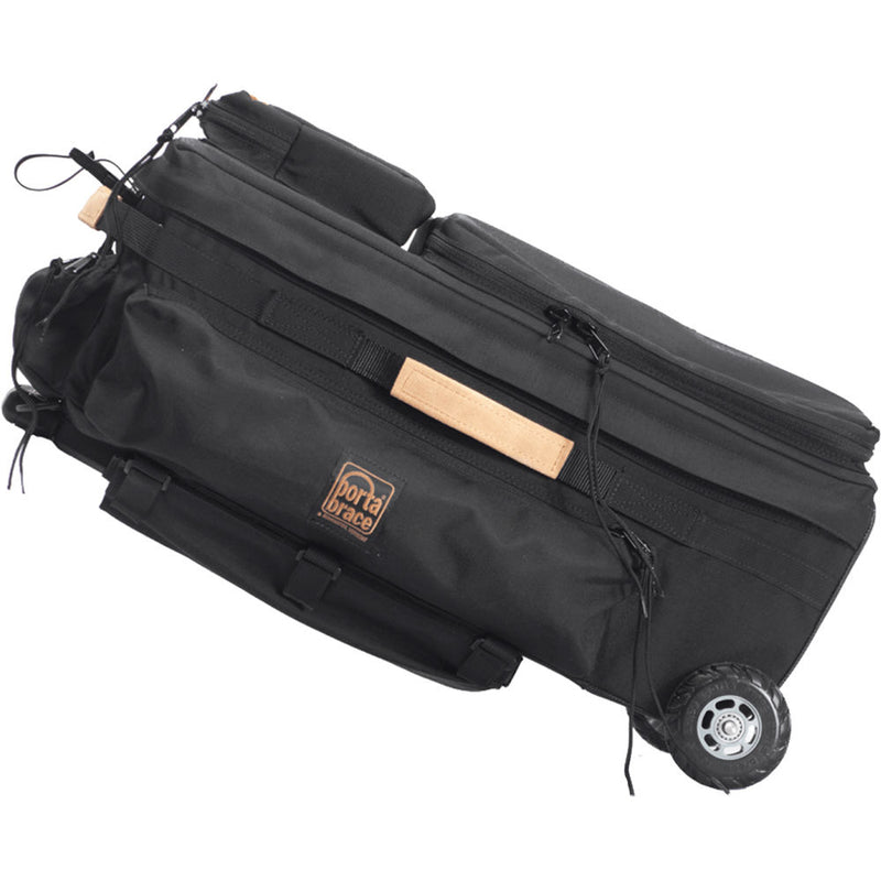 Porta Brace Production Case with Dividers & Off-Road Removable Wheels (Small, Black)