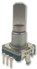ALPS EC11E15244C0 Incremental Rotary Encoder, Metal Shaft, With Pushbutton, 11mm, Vertical, 30 Detents, 15 Pulses