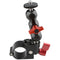 CAMVATE 1/4" 25mm Rod Clamp 360 Degree Swivel Monitor Mount Adapter with Two Red Adjustable Knobs
