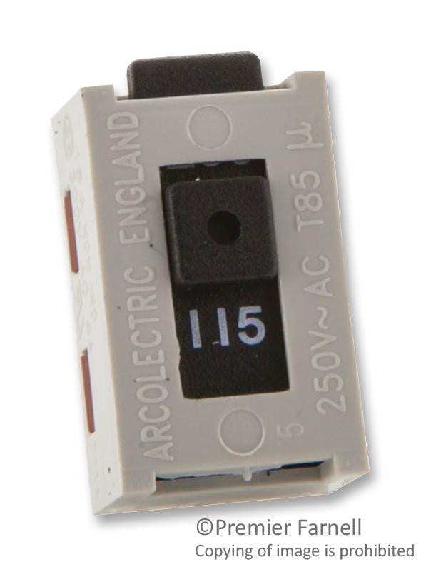 ARCOLECTRIC X22205CAAK Slide Switch, DPDT, Through Hole, 2 Series, 16 A, 250 V