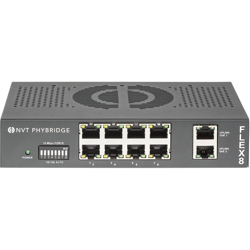 NVT Phybridge FLEX8 8-Port PoE+ Unmanaged Switch