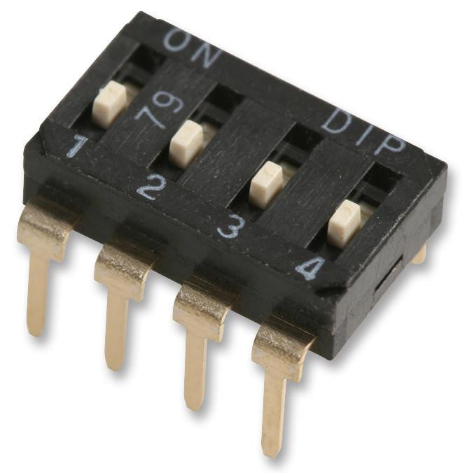 MULTICOMP MCEI-04 DIP / SIP Switch, 4 Circuits, SPST, Through Hole, MCEI Series, 24 VDC