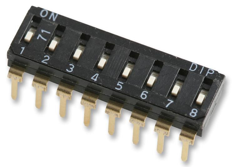 MULTICOMP MCEIR-08 DIP / SIP Switch, 8 Circuits, SPST, Through Hole, MCEI Series, 24 VDC