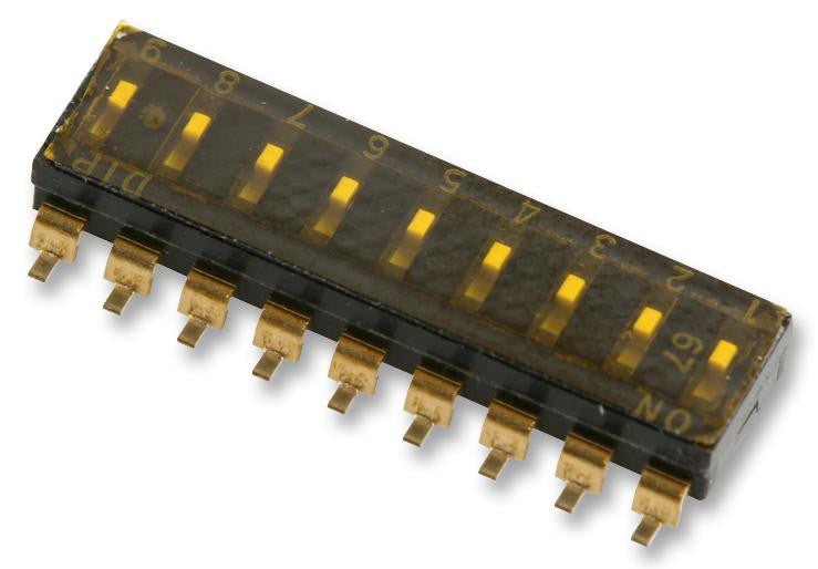 MULTICOMP MCEMR-09-T DIP / SIP Switch, 9 Circuits, SPST, SMD, MCEMR Series, DIP Sealed, 24 VDC