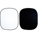 Savage Black/White Collapsible 6 x 7' Backdrop with 8' Stand