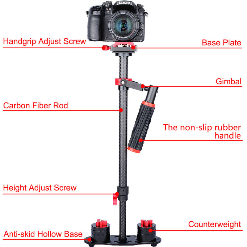 YELANGU Handheld DSLR Camera Stabilizer (Red)