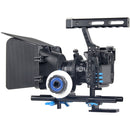 YELANGU Camera Cage with Matte Box & Follow Focus (Black)