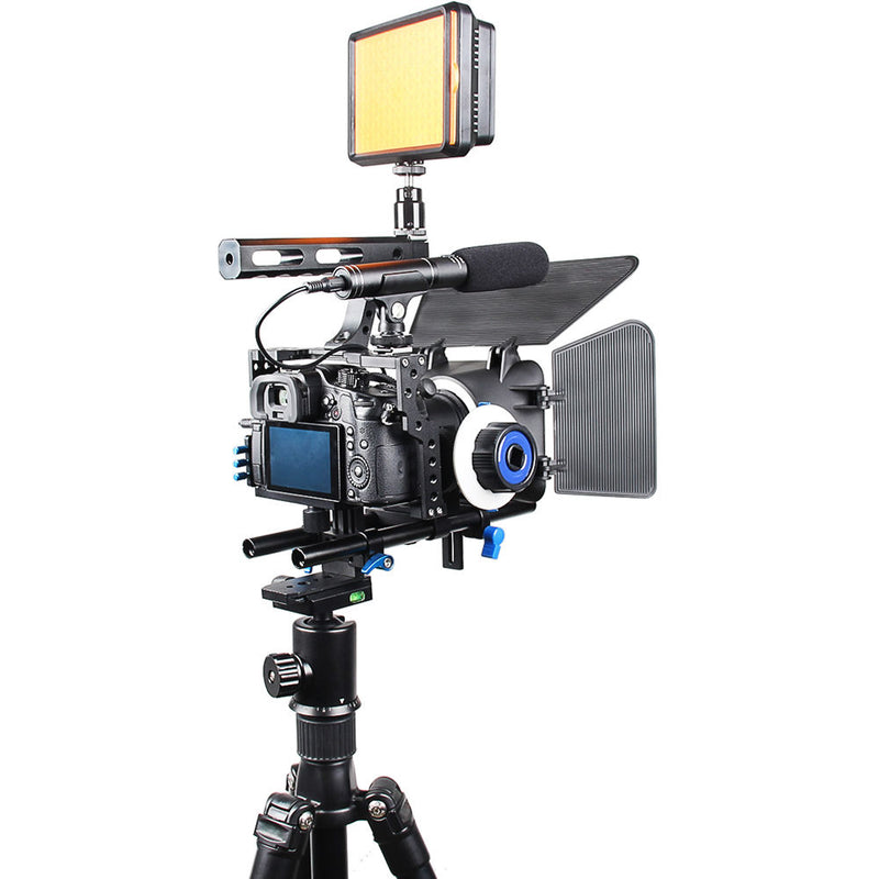 YELANGU Camera Cage with Matte Box & Follow Focus (Black)