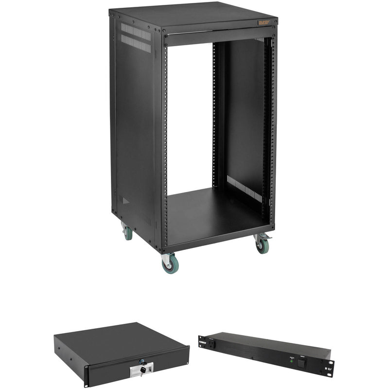 Auray ERS-16U Equipment Rack with Drawer and Power Conditioner Kit (16 RU)