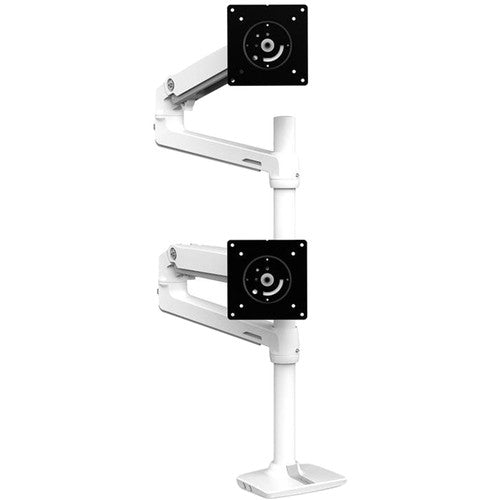 Ergotron LX Dual Desk Mount Stacking Arm for Displays up to 40" (White)
