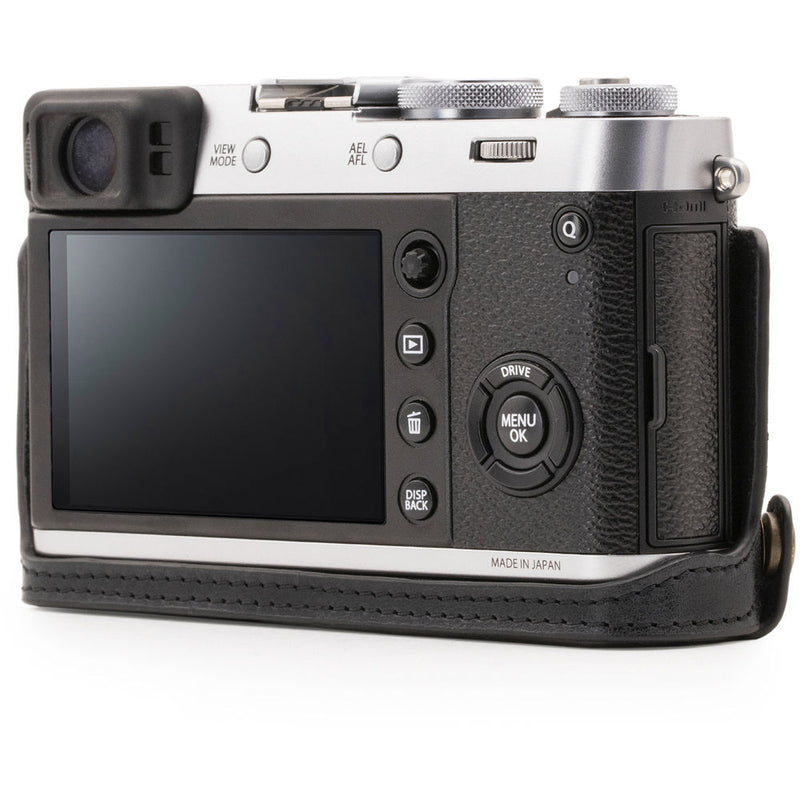 MegaGear Ever Ready Leather Half Case and Strap for Fujifilm X100F (Black)