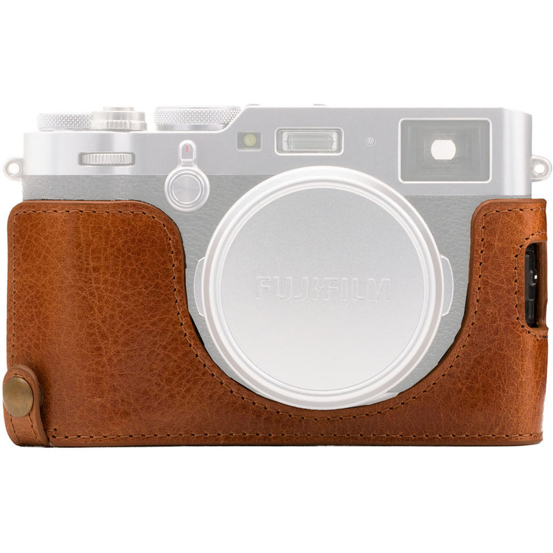 MegaGear Ever Ready Leather Half Case and Strap for Fujifilm X100F (Brown)