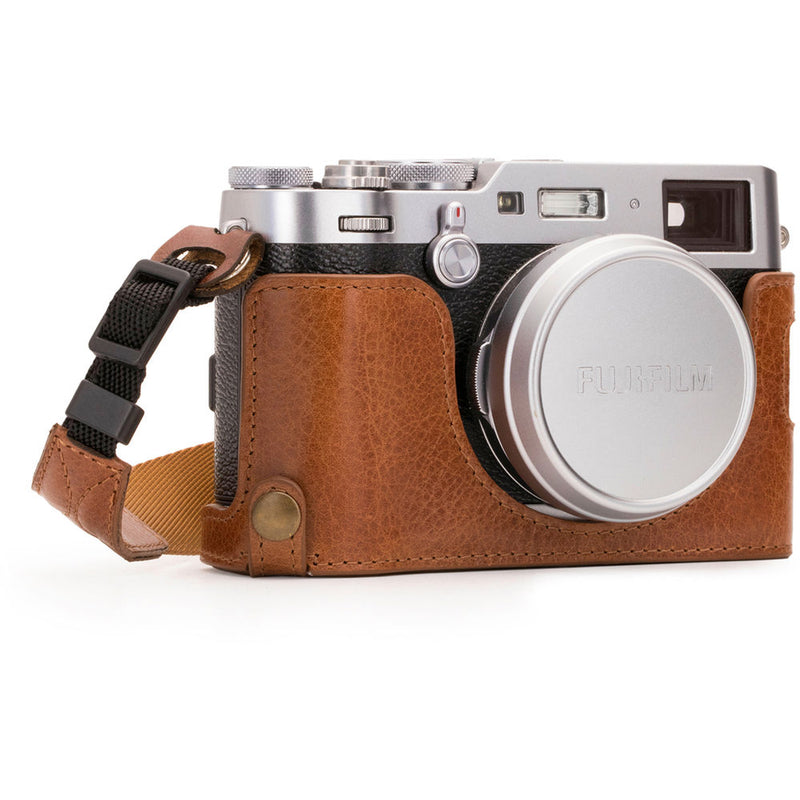 MegaGear Ever Ready Leather Half Case and Strap for Fujifilm X100F (Brown)