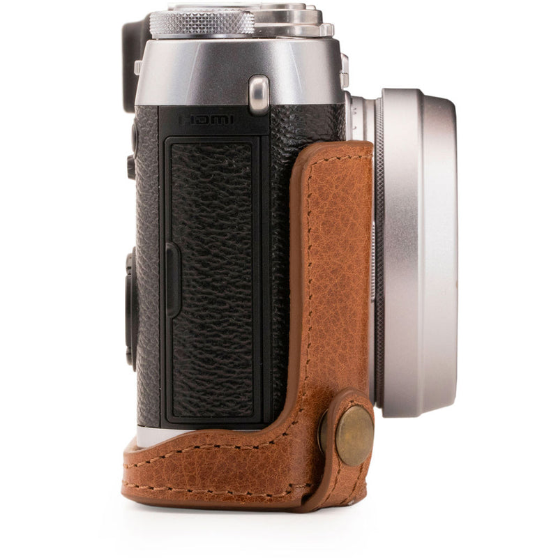 MegaGear Ever Ready Leather Half Case and Strap for Fujifilm X100F (Brown)