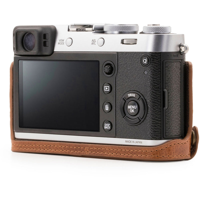 MegaGear Ever Ready Leather Half Case and Strap for Fujifilm X100F (Brown)