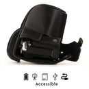 MegaGear Ever Ready Leather Camera Case for Olympus OM-D E-M10 Mark III with 14-42mm Lens (Black)