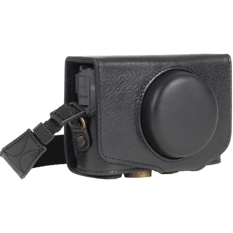 MegaGear Ever Ready Leather Camera Case for Canon PowerShot SX730 HS (Black)